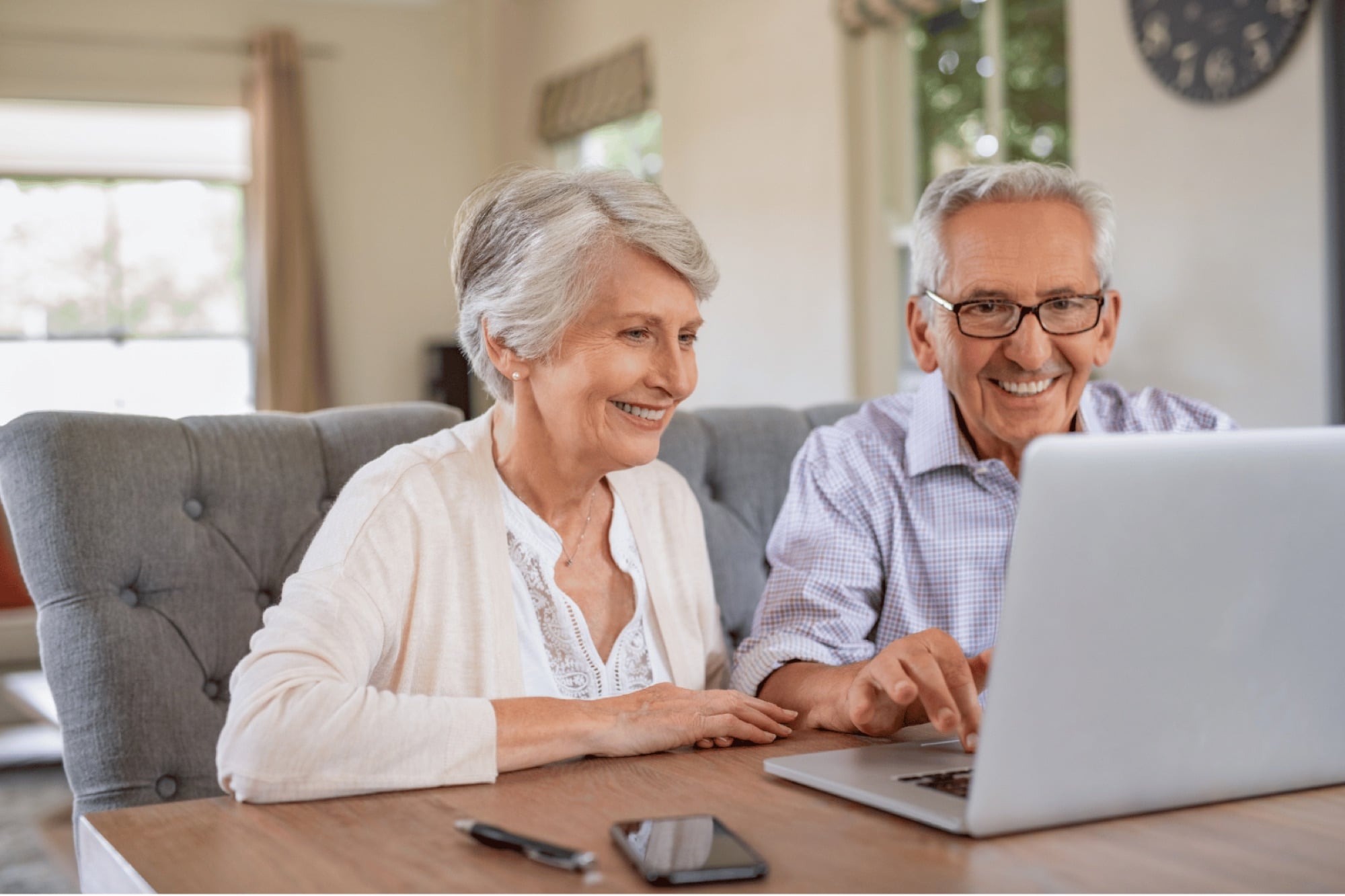 A couple reviewing their care options at home